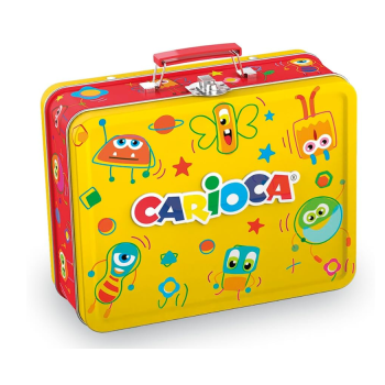 Carioca Color Box, scatola latta metallica gialla 100 pennarelli + album
