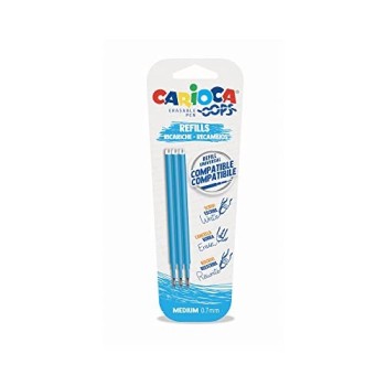 Carioca Oops Ricariche Penna Cancellabile Azzurra, 3 Pezzi