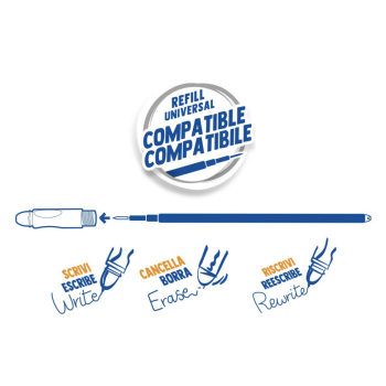 Carioca Oops Ricariche Penna Cancellabile Blu, 3 Pezzi