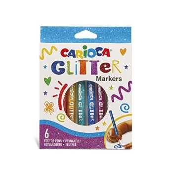 Carioca Pennarelli Glitter, 6 Pezzi