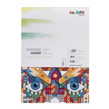 Carioca Plus Carta Da Disegno, Drawing Paper A4 30 Fogli
