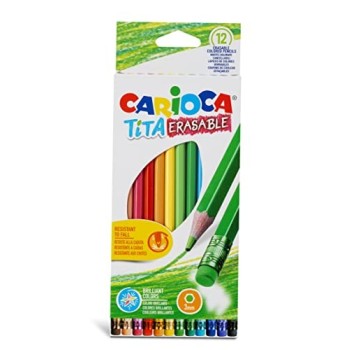 Carioca, 12 matite colorate con gommino colorato