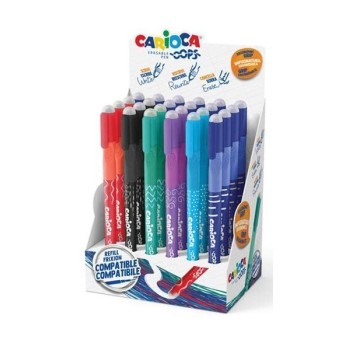 Carioca, Espositore penne Oops cancellabili, Confezione da 24, Multicolore