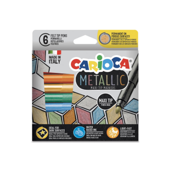 Carioca, Pennarelli Metallic Punta Maxi, 6 pz