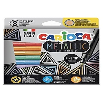 Carioca, Pennarelli Metallic punta Fine, 8 pz