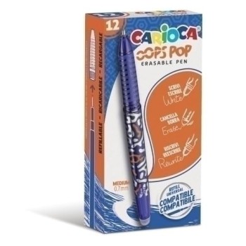 Carioca, Penne cancellabili Oops Pop blu, 12 pz