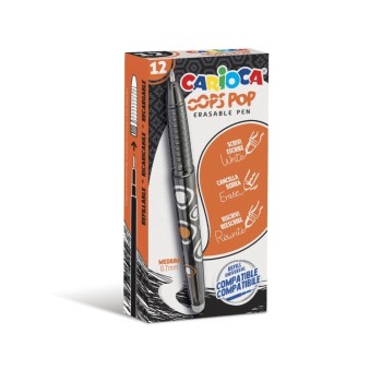 Carioca, Penne cancellabili Oops Pop nere, 12 pz
