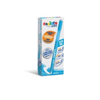 Carioca, Penne cancellabili oops con cappuccio azzurre, 12 pz