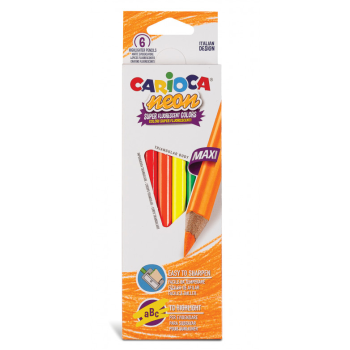 Carioca, pastelli neon pencils 6 pz