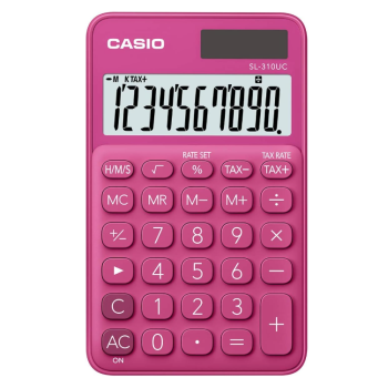 Casio - Calcolatrice Tascabile Display a 10 Cifre Rosso (SL-310UC RD)