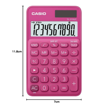 Casio - Calcolatrice Tascabile Display a 10 Cifre Rosso (SL-310UC RD)