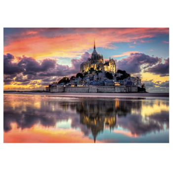 Clementoni - puzzle Città collection – "Il magnifico Mont Saint-Michel” – 1000 pezzi, puzzle adulti