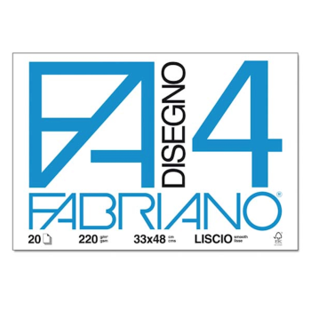 Fabriano - Album da Disegno, FA4 Formato 33 x 48 cm, Fogli Lisci, Grammatura 220 gr/m2, 20 Fogli (5200797)