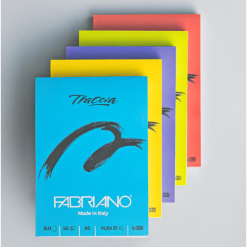 Fabriano - Blocco Traccia A5 150 Fogli- 55 gr- pz 5 colori (19100687)