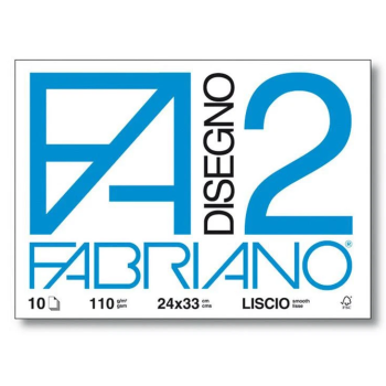 Fabriano- Album da Disegno F2 Liscio 24x33 110gr - 10 Fogli (6200516)