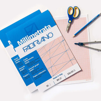 Fabriano-Blocco carta millimetrata cm 21x29,7 - 10 fogli - 80 g formato A4 - (19100662)