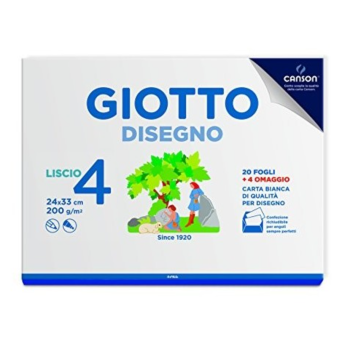 Giotto - Album Disegno 4 da 20 fogli carta bianca -224g/m - , 24x33 cm, LISCIO (F583300)