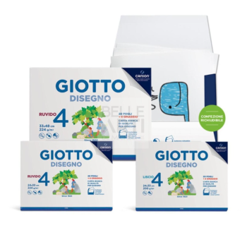 Giotto - Album Disegno 4 da 20 fogli carta bianca -224g/m - , 24x33 cm, LISCIO (F583300)
