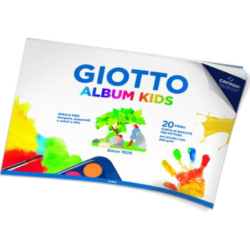 Giotto - Album Kids da 20 fogli carta bianca a grana fine per pittura, A4, 200g/m2 (F580400)