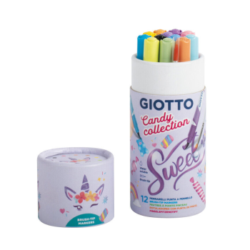 Giotto Candy set di 12 pennarelli punta a pennello colori pastello