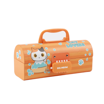 ITOTAL - Organizer a Forma di Bauletto con Lucchetto Cat Lovers Arancio