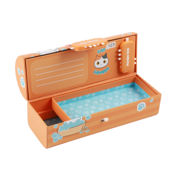 ITOTAL - Organizer a Forma di Bauletto con Lucchetto Cat Lovers Arancio