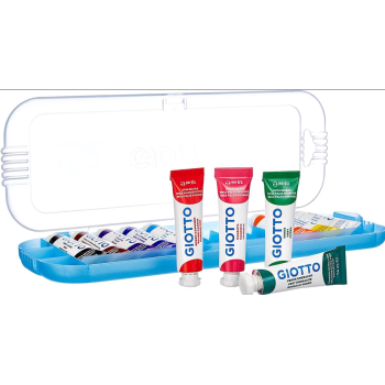 Giotto - Tempera Extra Fine, Astuccio Da 12 Tempere In Tubetto (F30250000)
