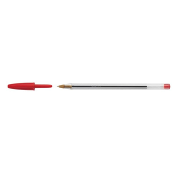 Bic - Penna Cristal Original a sfera, 1 mm, Fusto traslucido Rosso