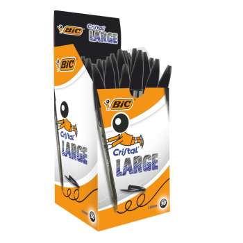 Bic - Penna a sfera Cristal Large 1.6mm conf. 50 pz Nero