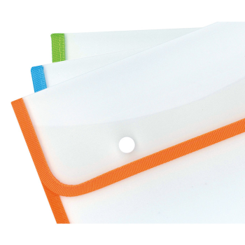 Arda - Buste bordate con 2 bottoni formato A5- colori assortiti (0222FLU)