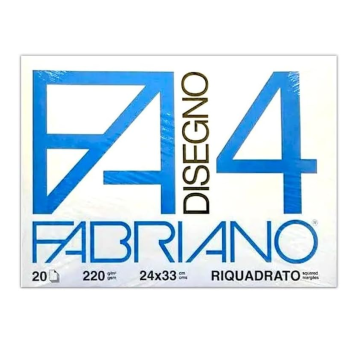 Fabriano - Album da Disegno, F4 Formato 24 x 33 cm, Fogli Squadrato, Grammatura 200gr/m2, 20 Fogli (5201597)