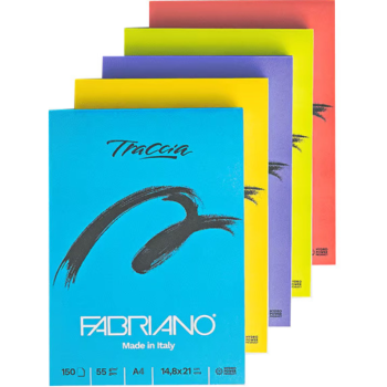 Fabriano - Blocco Traccia A4 150 Fogli- 55 gr - colori assortiti (19100688)