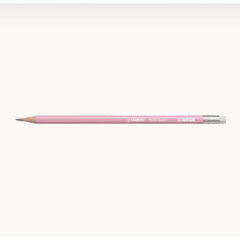 Stabilo - Matita in grafite con gommino Swano Pastel Matita singola HB con gommino, fusto rosa antico (4908/05-HB)