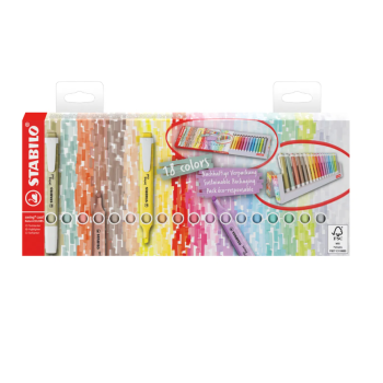 Stabilo - evidenziatori tascabili swing cool deskset da 18 colori ass.: 6 colori NatureCOLORS + 12 Pastel (275/18-02-05)
