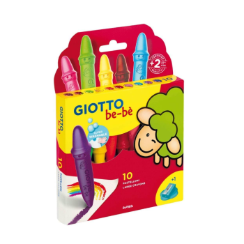 Giotto - Be-bè Pastelloni a Cera Large conf.10 Colori + Temperino (F477900 )