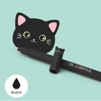 Legami, Penna Gel Cancellabile,Inchiostro Nero, Tema Kitty