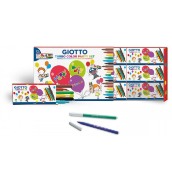 Giotto - Pennarelli Punta Fine Turbo Color Party Set 12 astucci con 6 pennarelli (F314000)