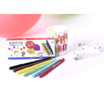 Giotto - Pennarelli Punta Fine Turbo Color Party Set 12 astucci con 6 pennarelli (F314000)