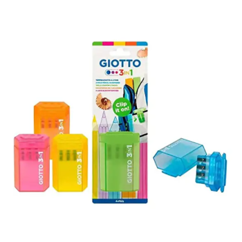 Giotto - Temperamatite 3Fori 3 in 1 colori assortiti casuali