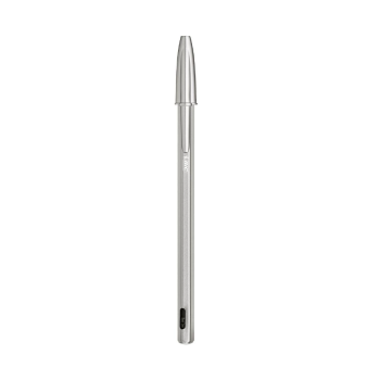 Bic - Penna a sfera Cristal Ricaricabile ReNew, Punta media 1 mm, Fusto in metallo opaco, Inchiostro Nero