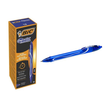 Bic - Penna gel a scatto Bic Gelocity Quick Dry blu - tratto 0,30 mm (conf. 12)