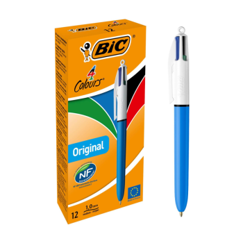 Bic - Penna a sfera a scatto multifunzione 4 Colori - Conf.12