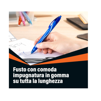 Bic - Penna gel a scatto Bic Gelocity Quick Dry blu - tratto 0,30 mm