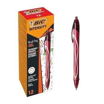 Bic - Penna gel a scatto Bic Gelocity Quick Dry rosso - tratto 0,30 mm (Conf.12)