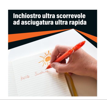 Bic - Penna gel a scatto Bic Gelocity Quick Dry rosso - tratto 0,30 mm