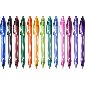 Bic - Penna gel a scatto Bic Gelocity Quick Dry - tratto 0,30 mm - 10 colori assortiti