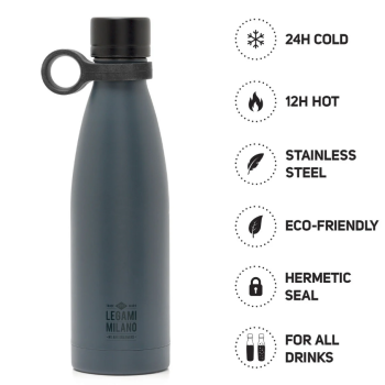 Legami - Bottiglia Termica 500 ml - Black - Hot & Cold (SSB0010)