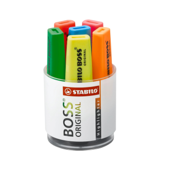 Stabilo - Box Bicchiere da 6 evidenziatori Stabilo Boss (7006)