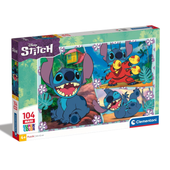 Clementoni - Puzzle Disney Stitch Supercolor -104 Maxi Pezzi 62x42 cm (+4 Anni)