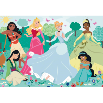 Clementoni - Puzzle Disney Princess Supercolor -104 Maxi Pezzi 62x42 cm (+4 Anni)